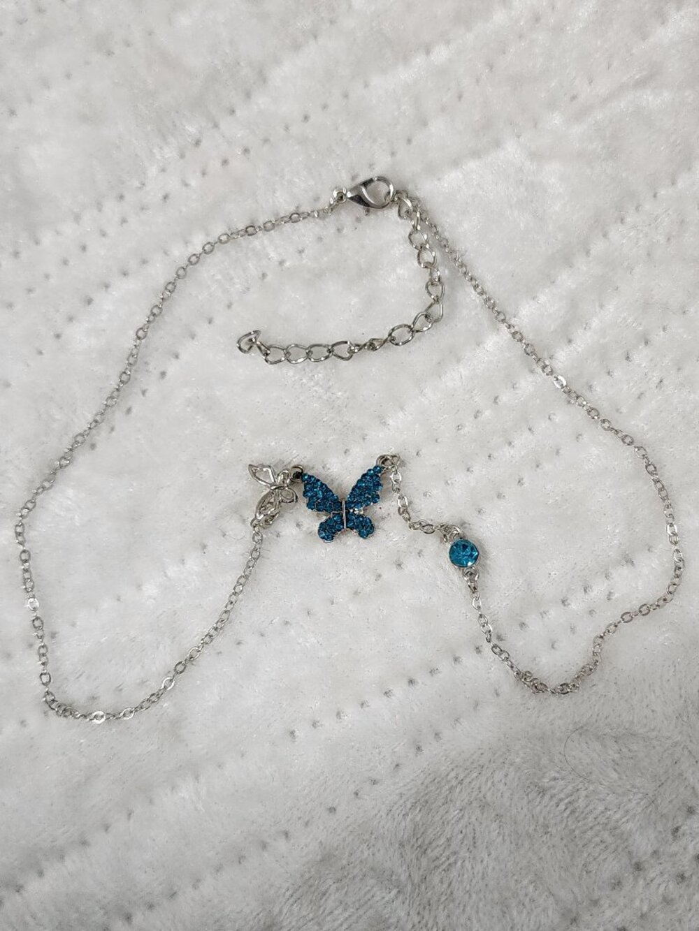 Butterfly Pendant Necklace, 16" chain with 2 1/2" extender